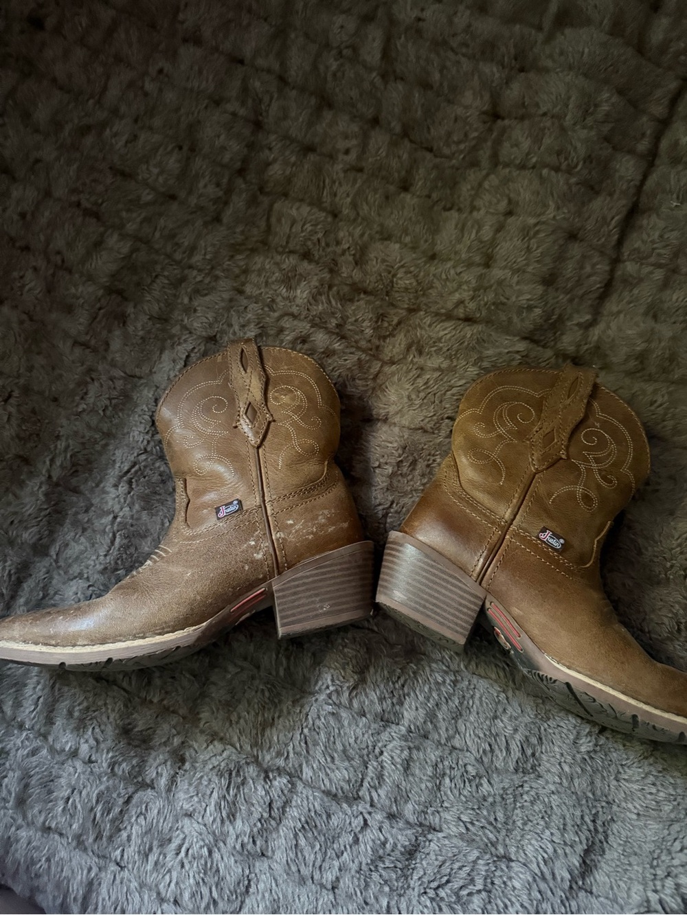 Justin Boots Brown Western Cowgirl Short Shaft Booties